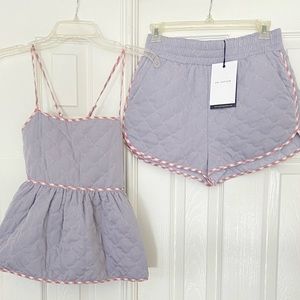 En Saison Quilted Baby doll Cami and Quilted Shorts NWT